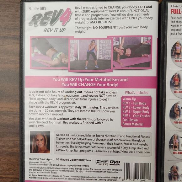 Exercise DVD Lot Jillian Michaels Extreme Shed & Shred Rev4 Natalie Jill Workout - Picture 3 of 10